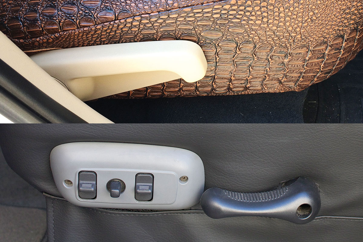 seat controls accessible with custom seat covers
