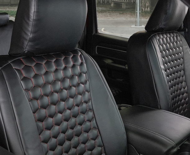 custom seat covers with hex deluxe quilting